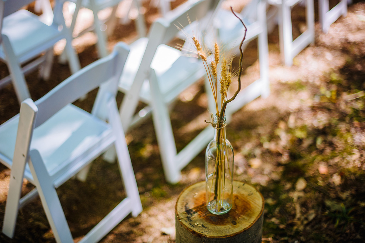 wheat in jar wedding decor