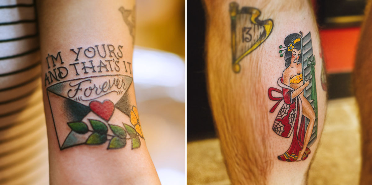nick quinn tattoo artist sailor jerry flash engagement session by the oberports
