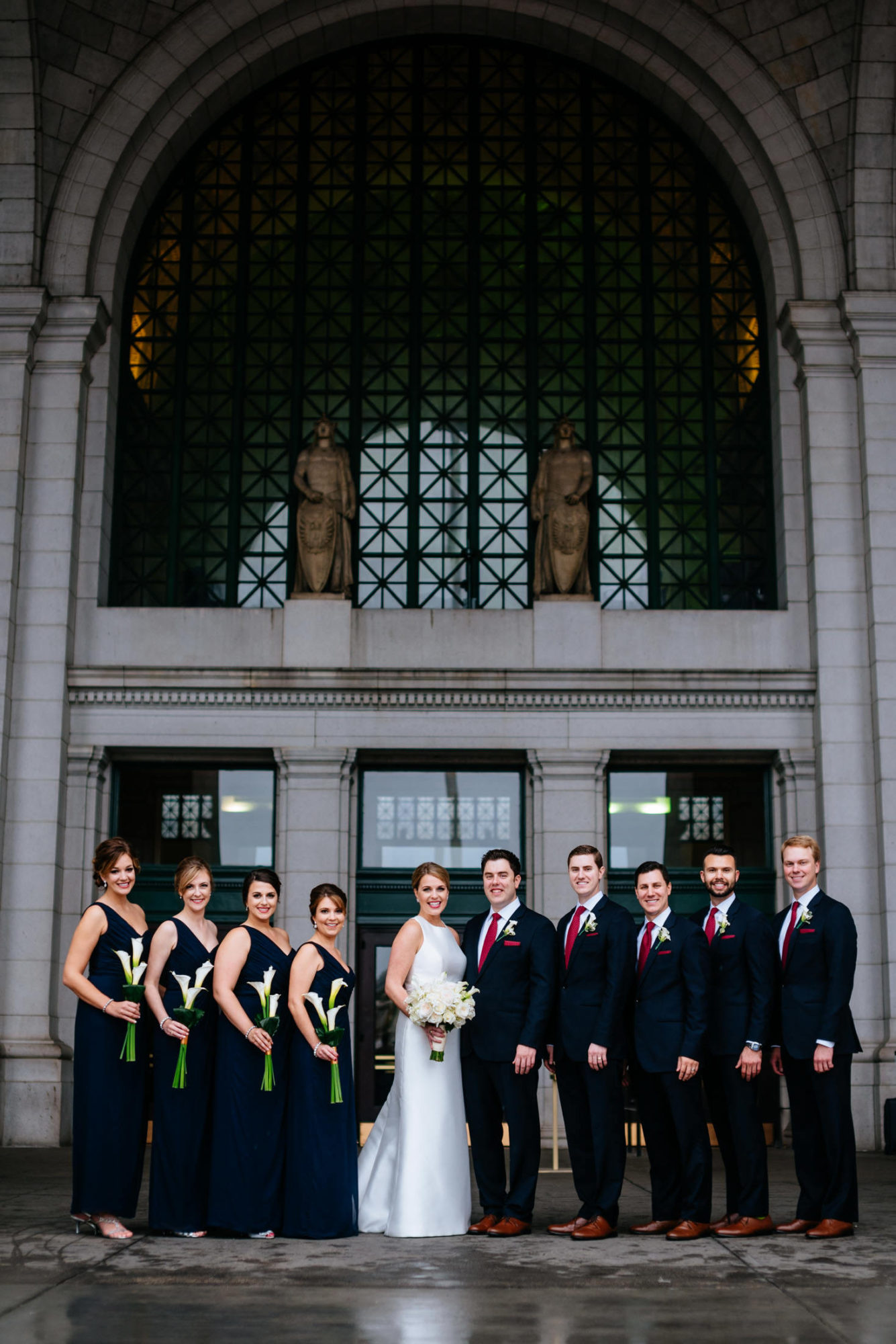 wedding party in front of union station
