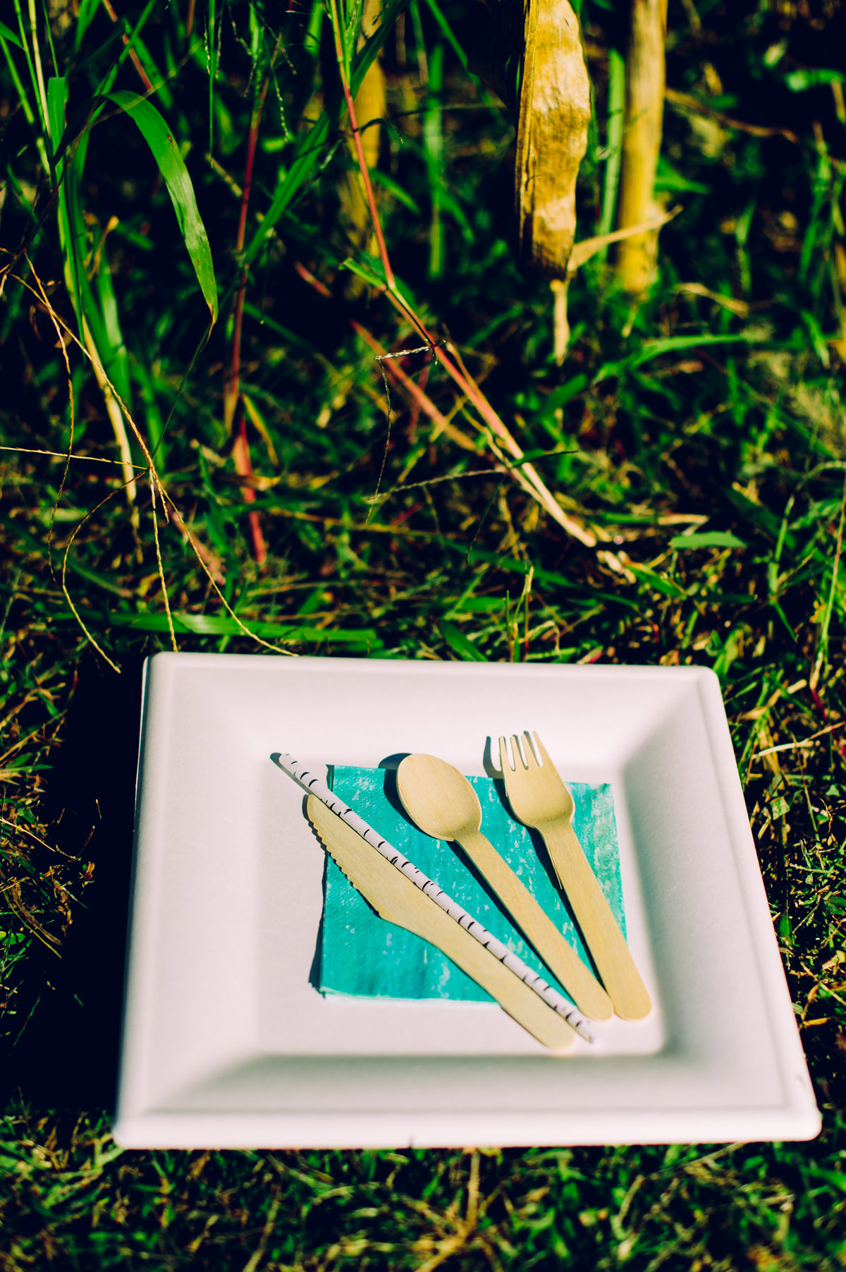 backyard low impact bamboo cutlery recycleable green eco friendly wedding details