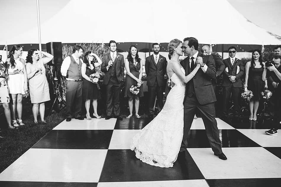 first dance black and white wedding photojournalism checkerboard dancefloor