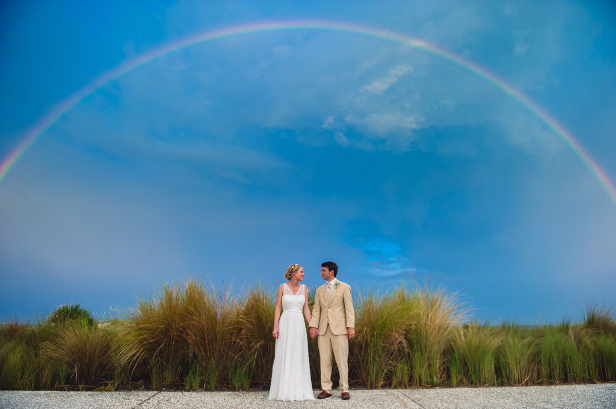 wedding day rainbow