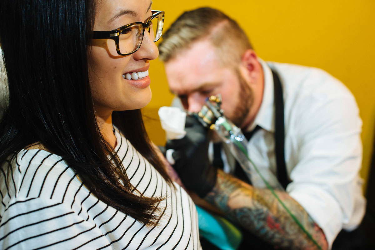 Sarah & Tyler's Tattoo Shop Engagement • The Oberports