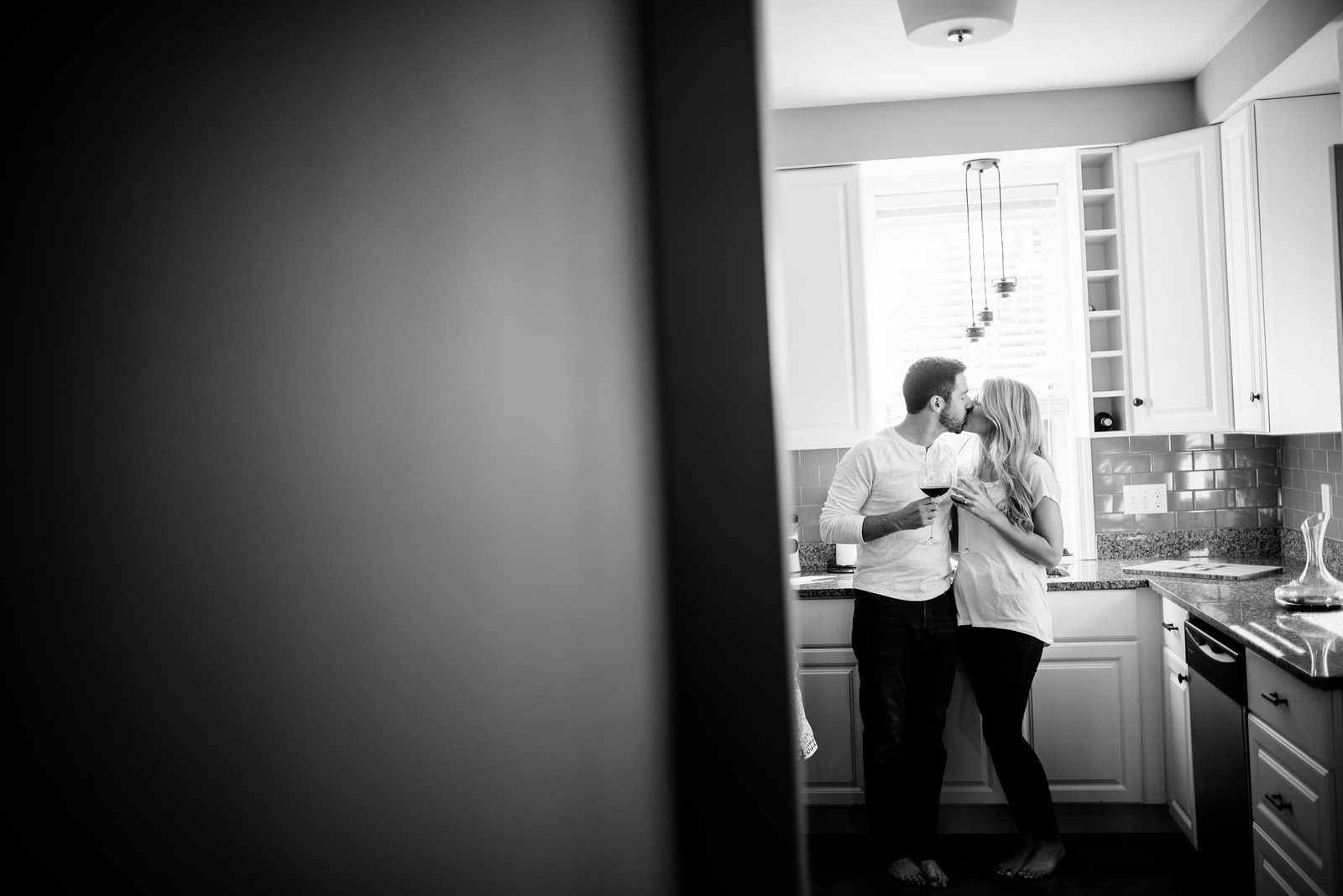 kissin in the kitchen engagement photos