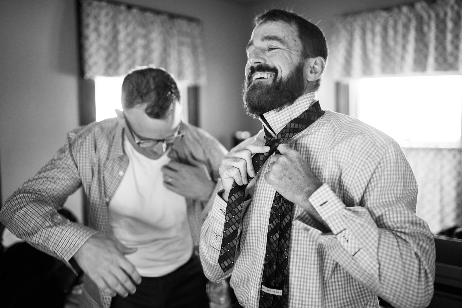 grooms getting ready together wv same sex wedding