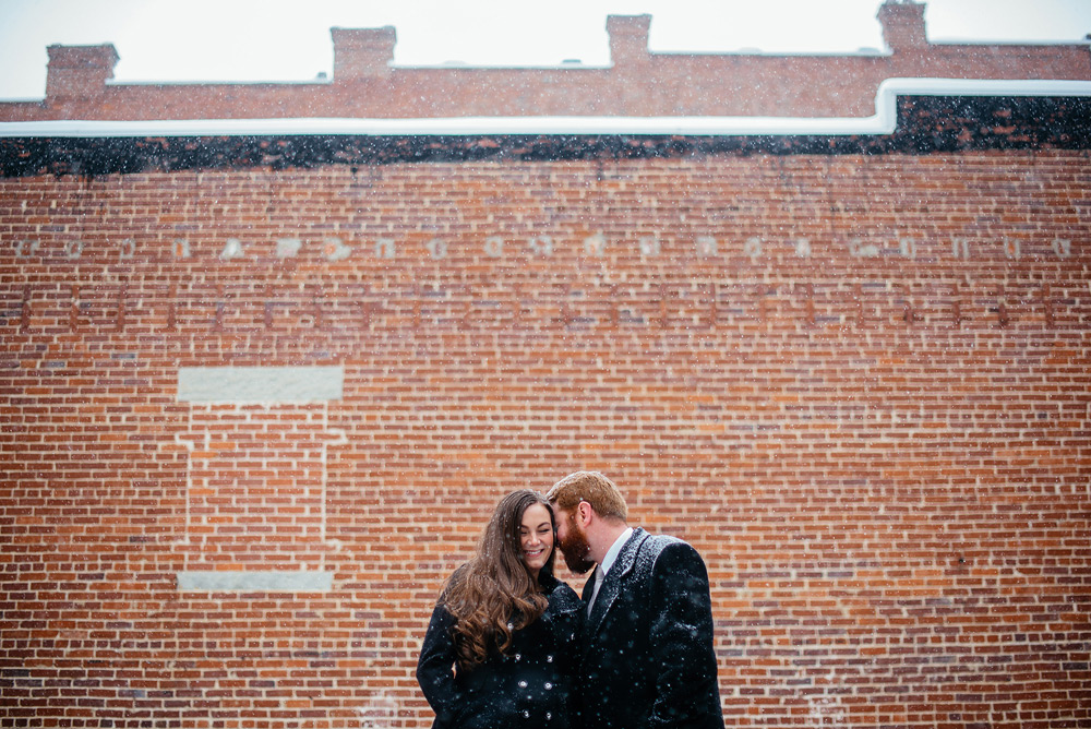 charleston engagement photos on a snowday
