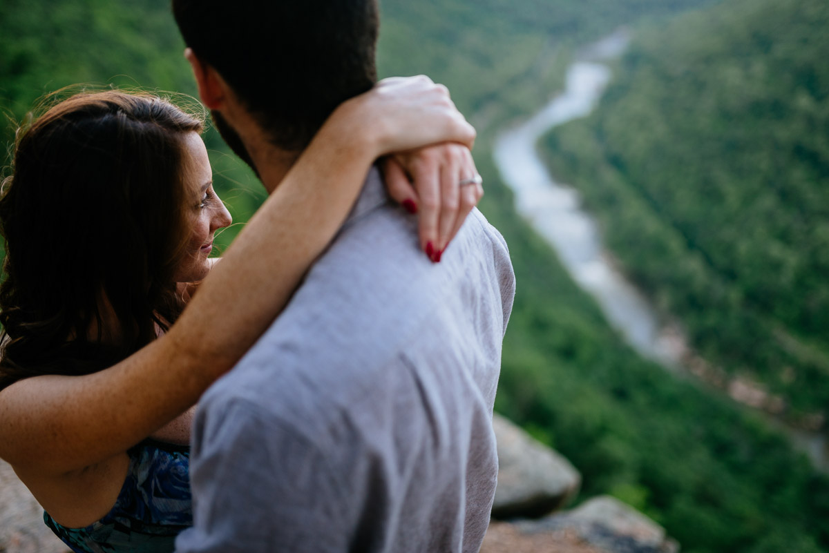 wv engagement session new river endless wall trail