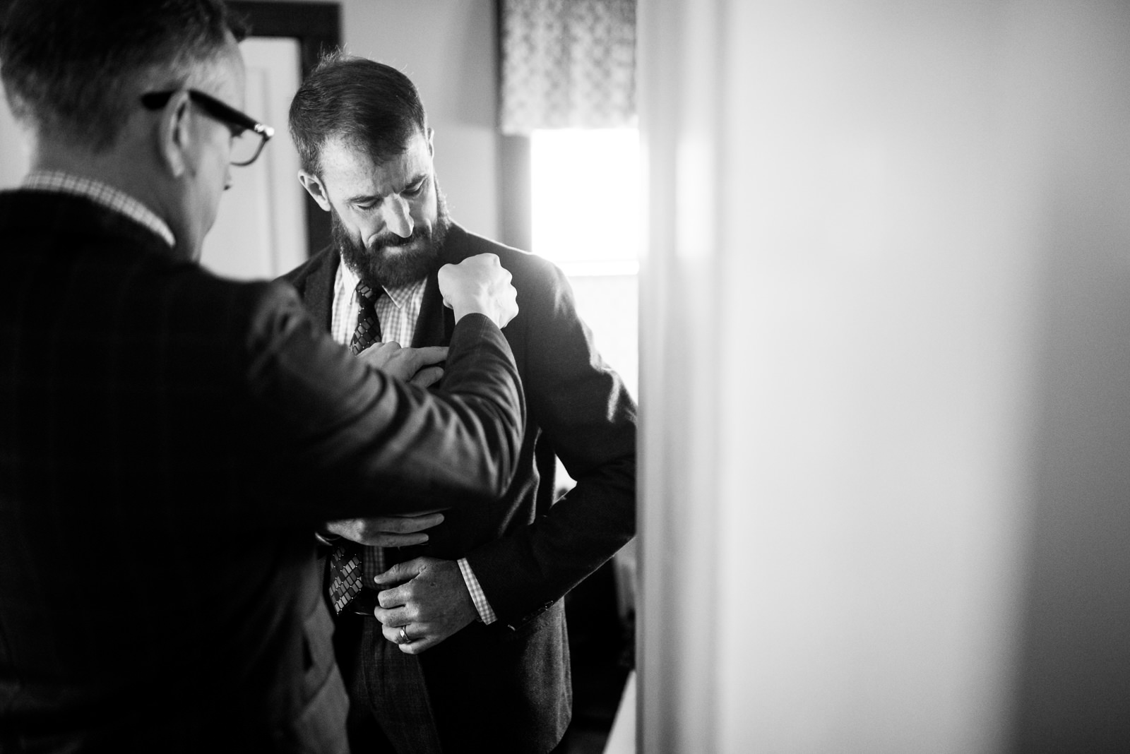 grooms getting ready together gay wedding