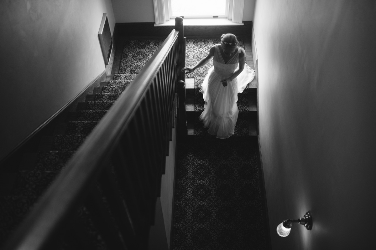 bride on staircase