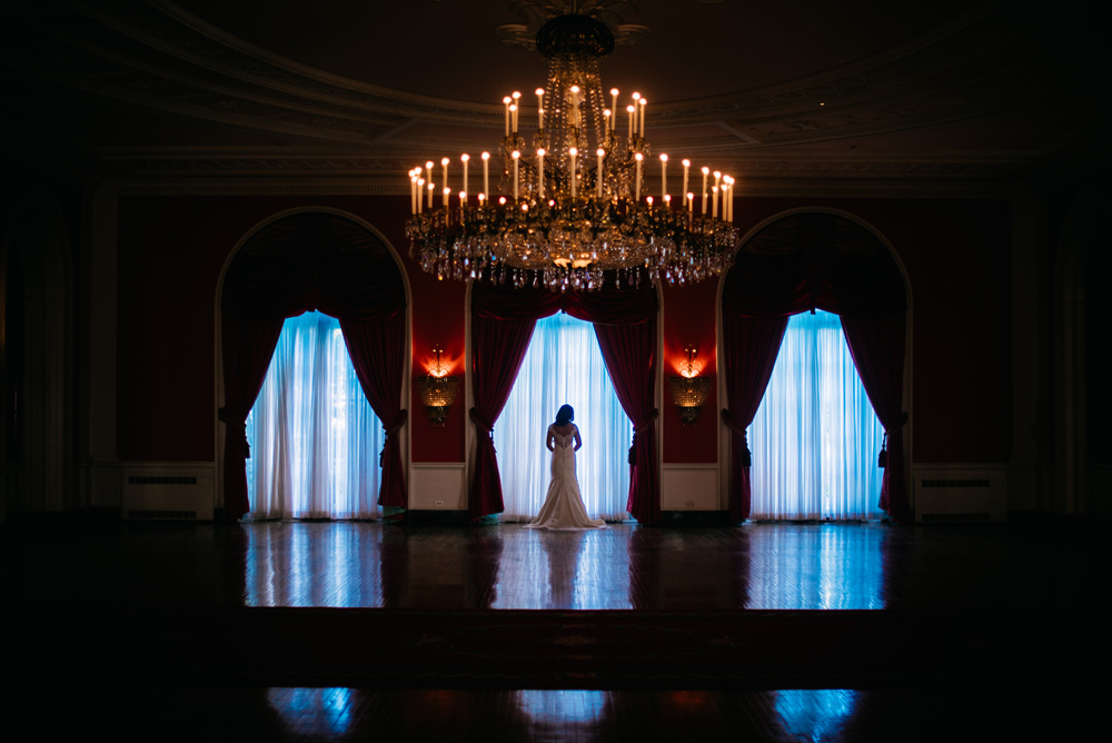 bride in the cameo ballroom at the greenbrier resort