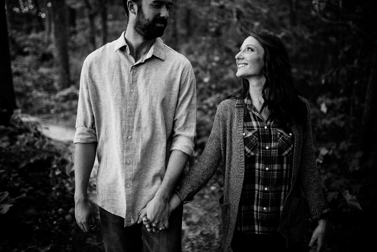 engagement session in the woods west virginia new river gorge