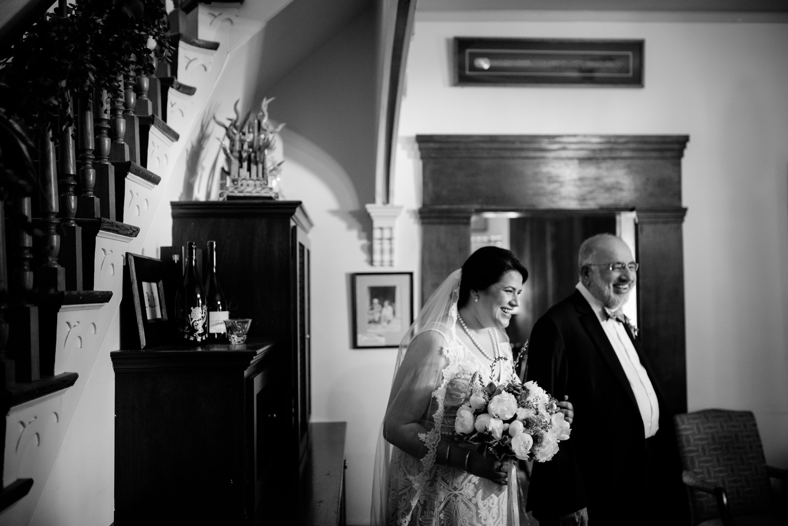 bride and father before ceremony holly hill inn wedding lexington kentucky
