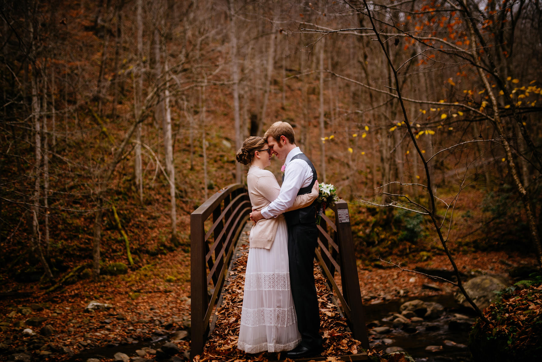 fall outdoor wedding portrait wv hiking elopement