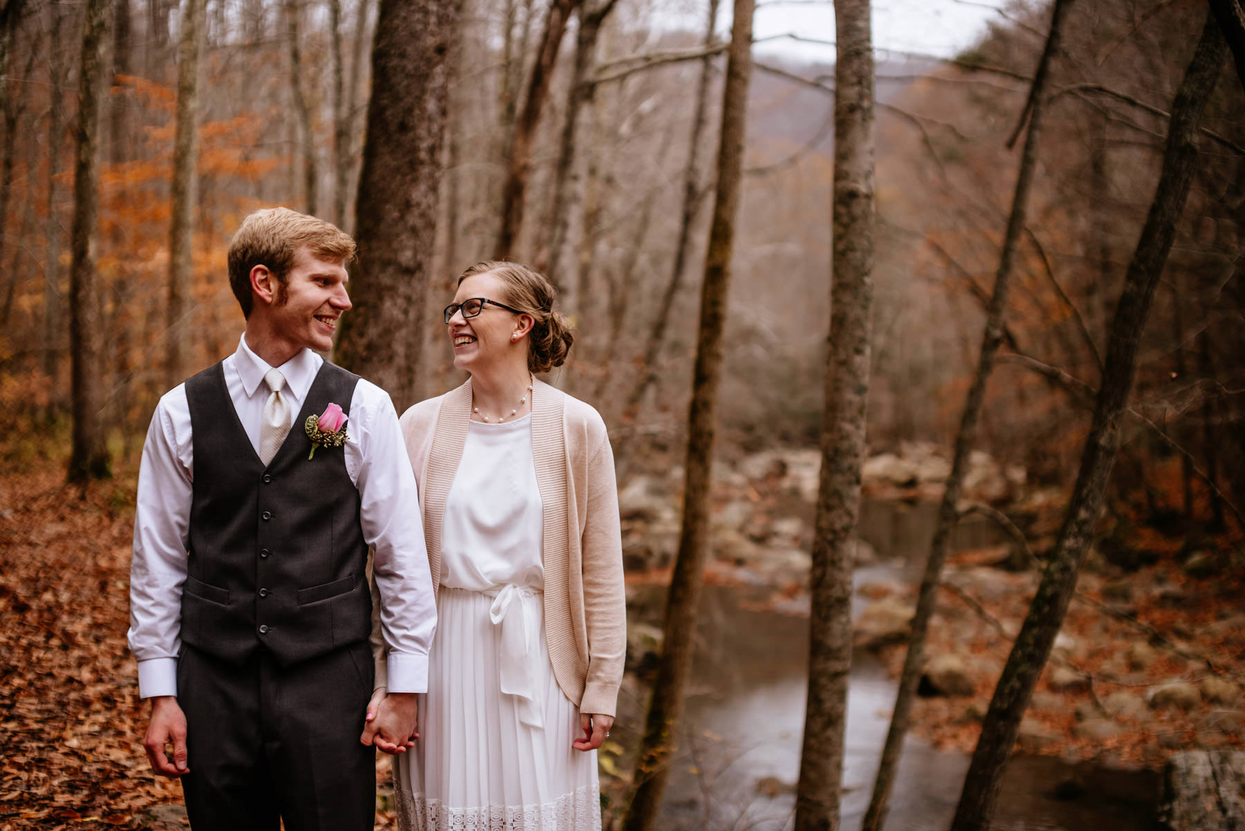 fall outdoor wedding portrait glade springs wv hiking elopement