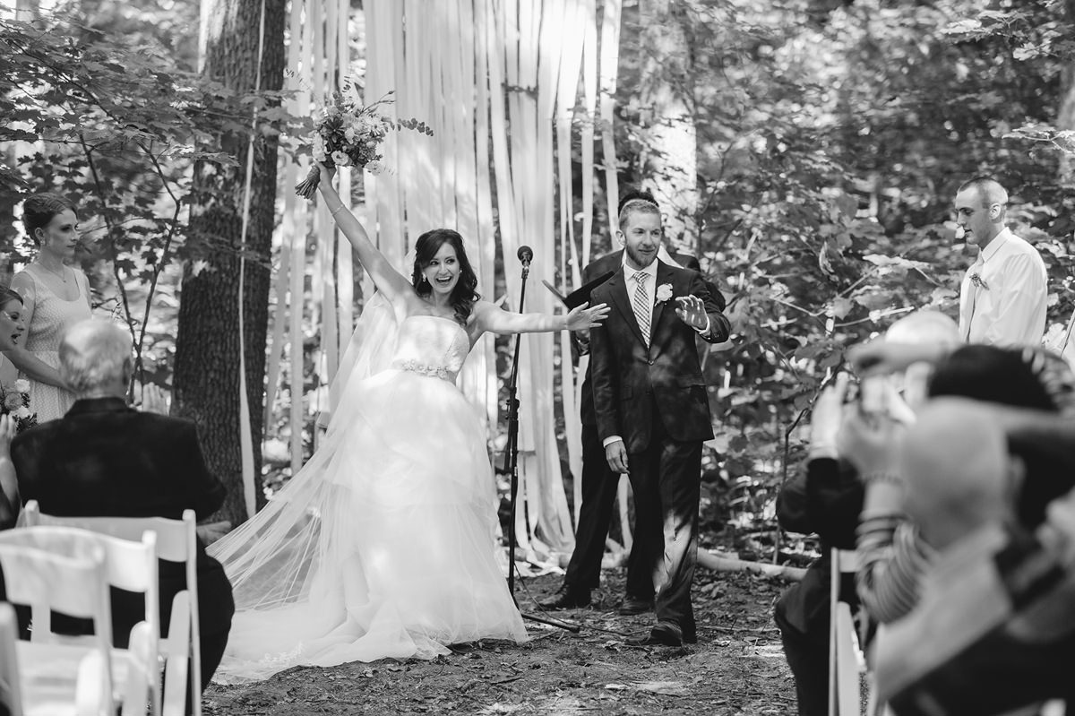 wedding ceremony in the woods