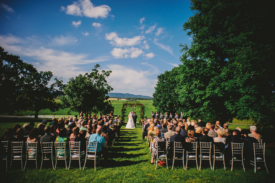 outdoor farm wedding ceremony