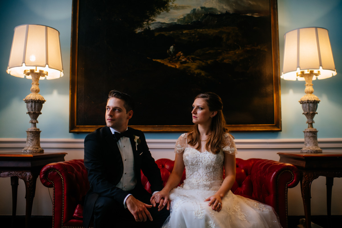 bride and groom portrait at the greenbrier
