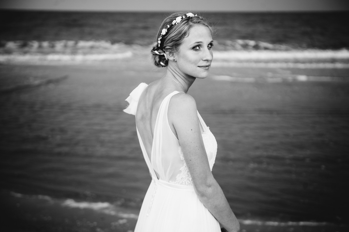 bridal portrait at the beach