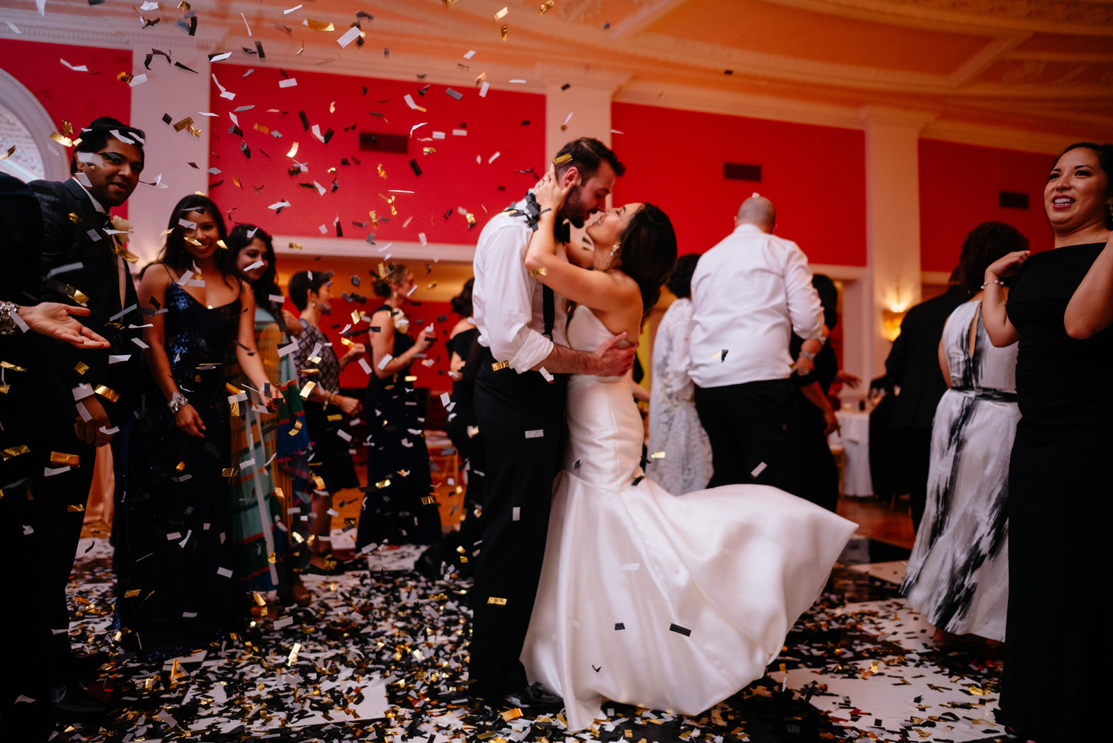 confetti cannon greenbrier resort cameo ballroom wedding reception