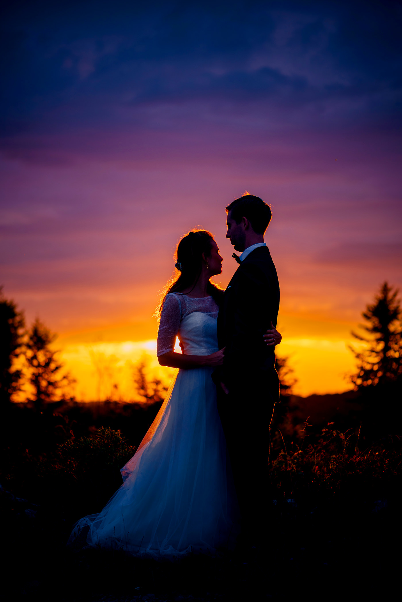 wv wedding silhouette at sunset dolly sods