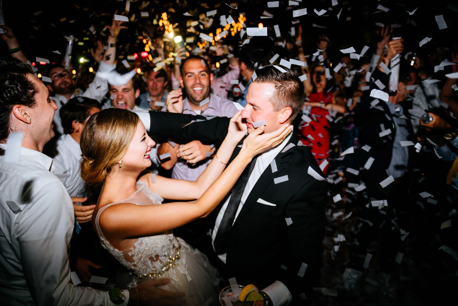 confetti cannon zenner house wedding reception athens ohio