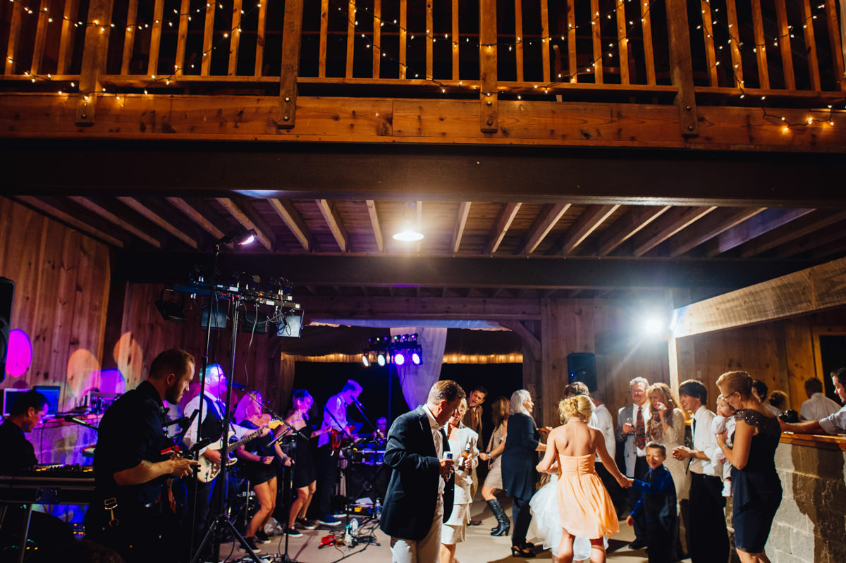 wedding reception in a barn
