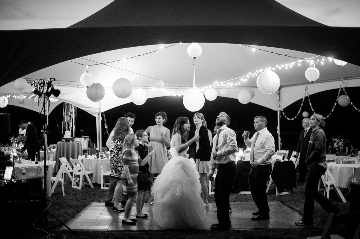 wedding reception in a tent