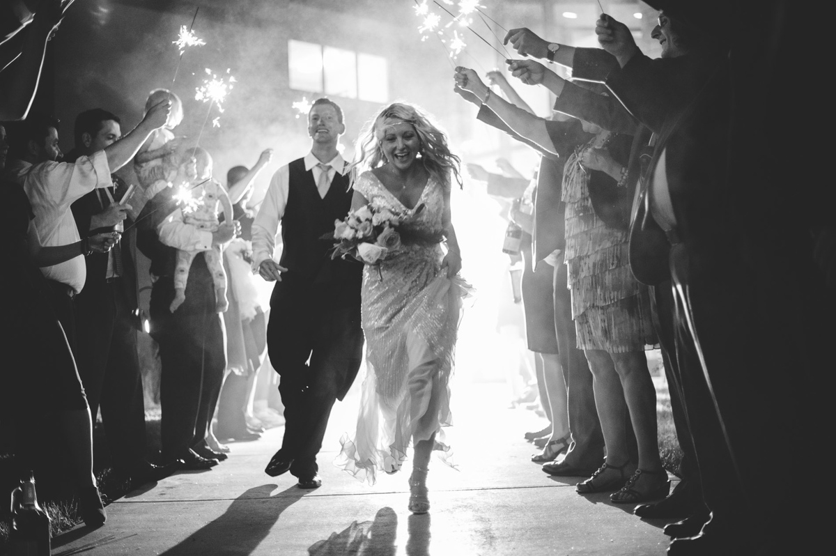 sparkler exit at wedding