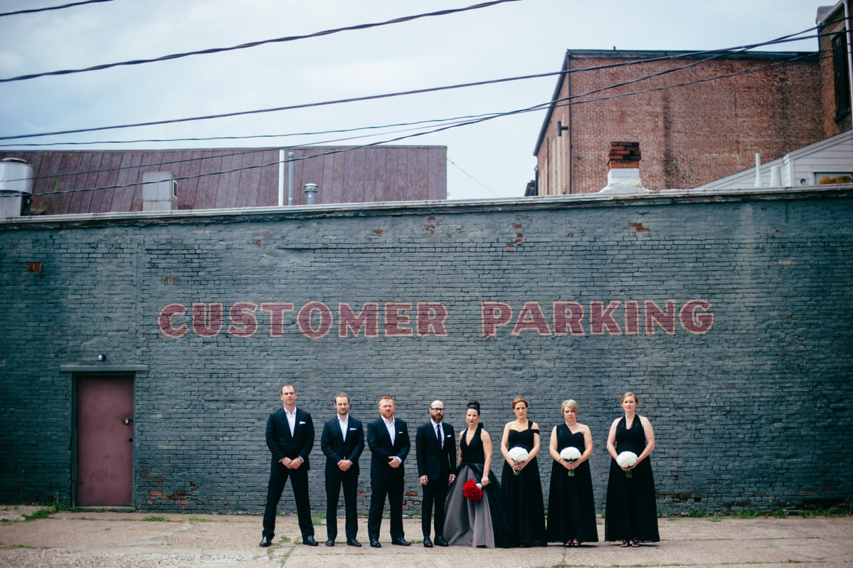 urban wedding party portrait by edgy charleston wv wedding photographers the oberports
