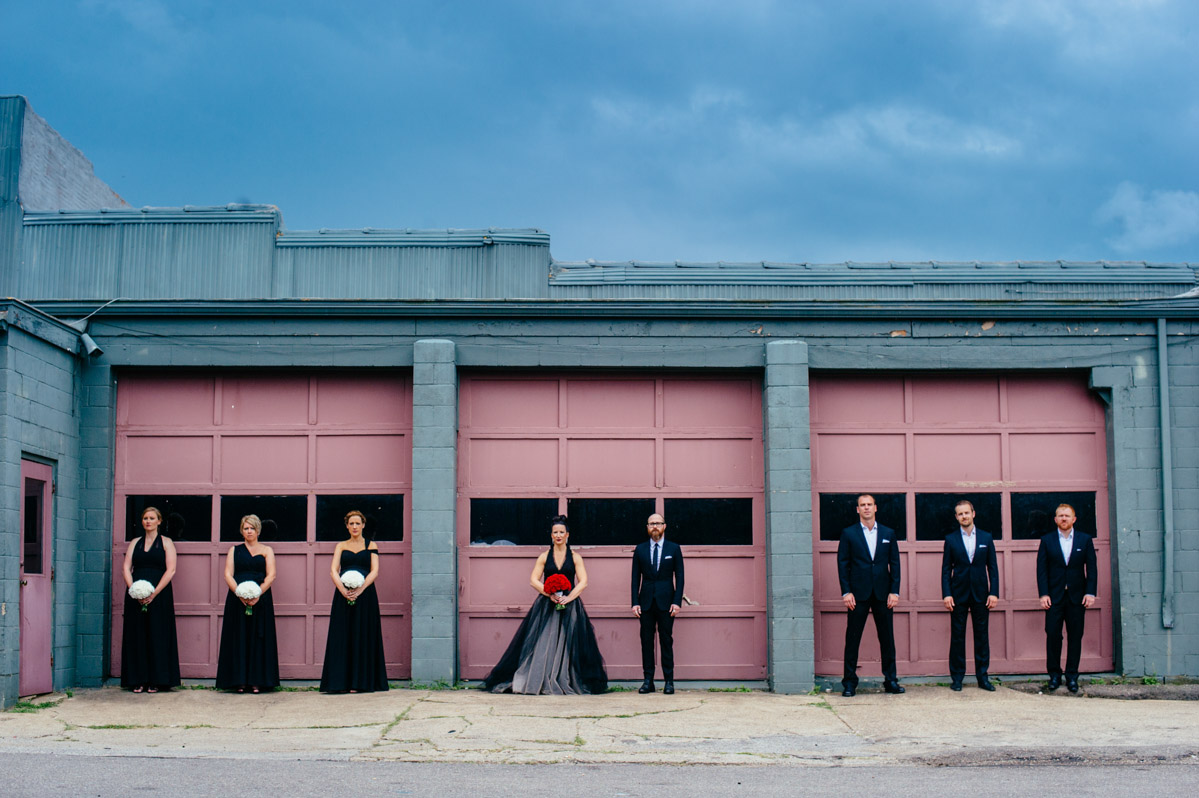 urban wedding party portrait by best charleston wv wedding photographers the oberports