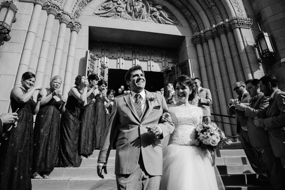 bride groom just married leaving church wedding photojournalism by the oberports