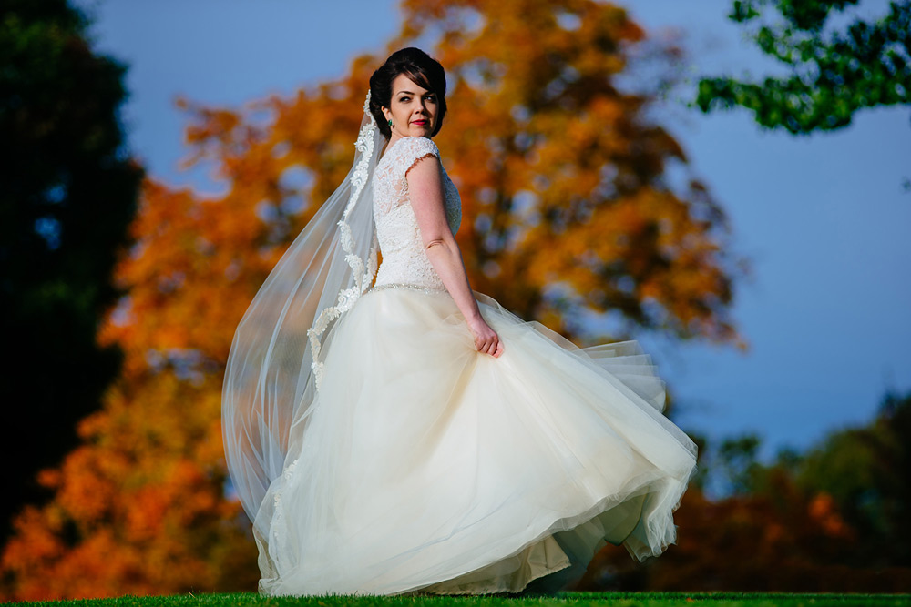 bride twirling in elegance by roya couture gown at oglebay resort wv