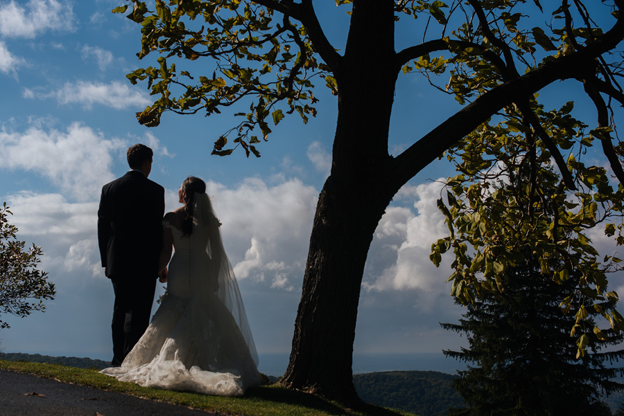 silhouette of bride and groom west virginia wedding