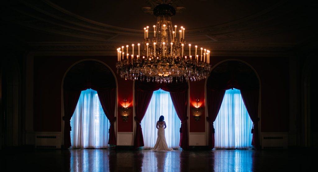bride in the cameo ballroom at the greenbrier resort