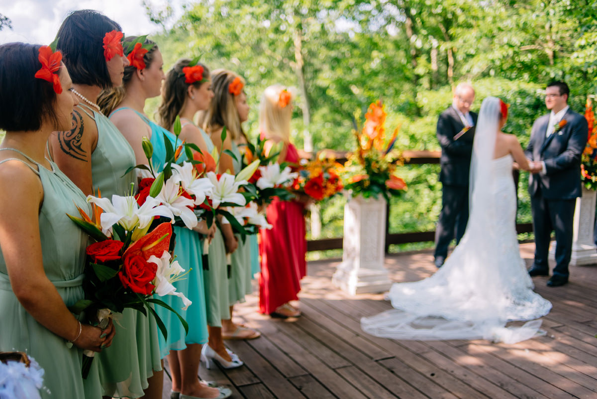 tropical themed adventures on the gorge fayetteveille wv wedding ceremony