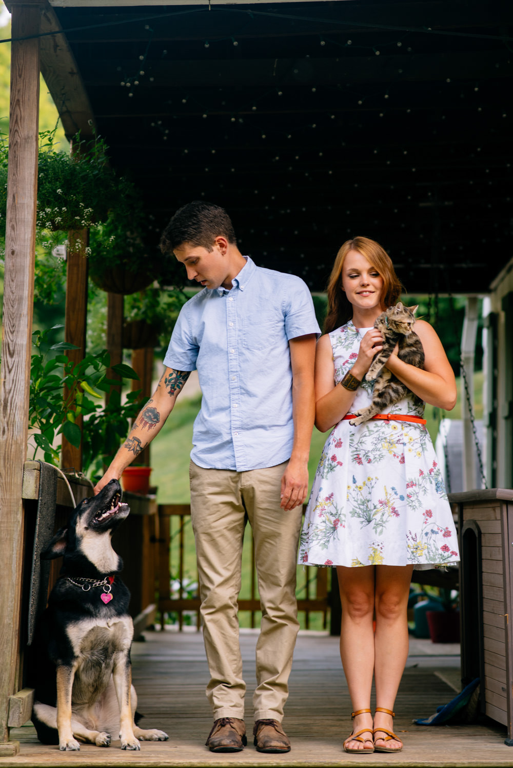 engagement photos with pets by wv wedding photographers the oberports
