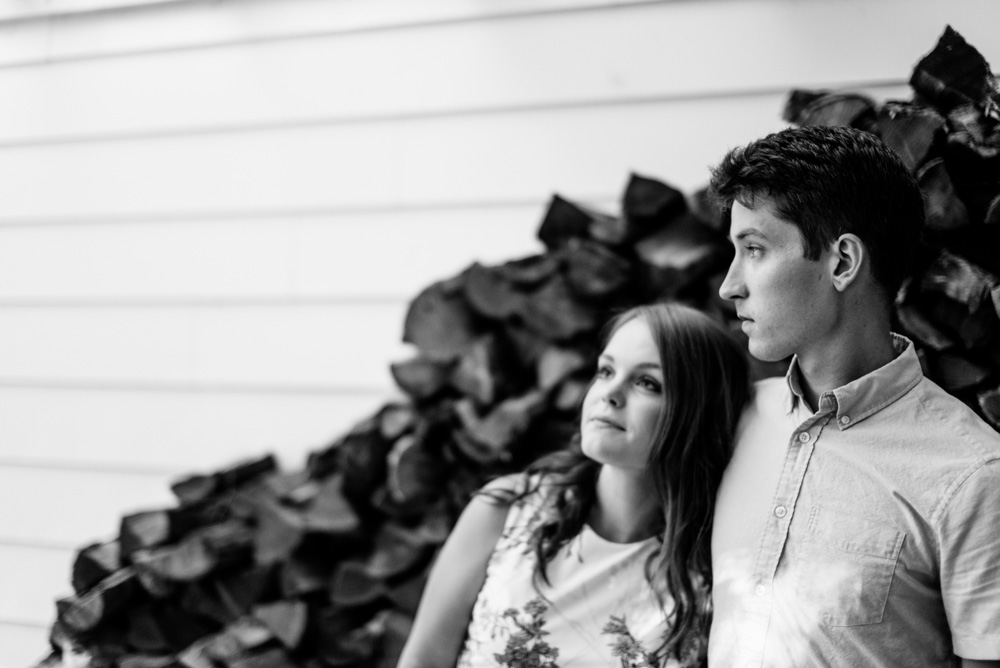 black and white wv engagement pictures