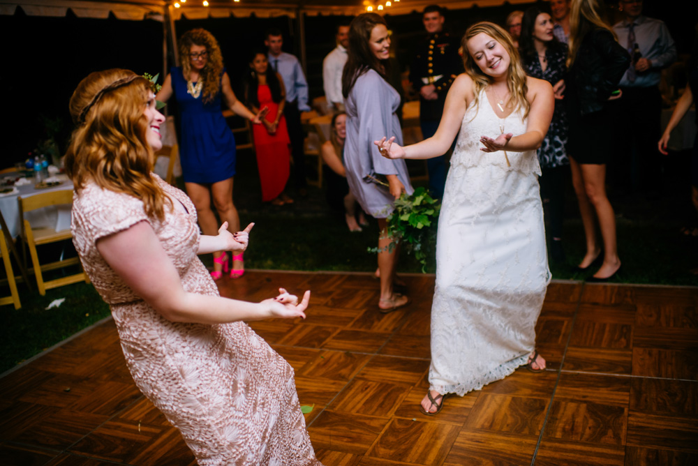 bridesmaid dancing west virginia wedding reception