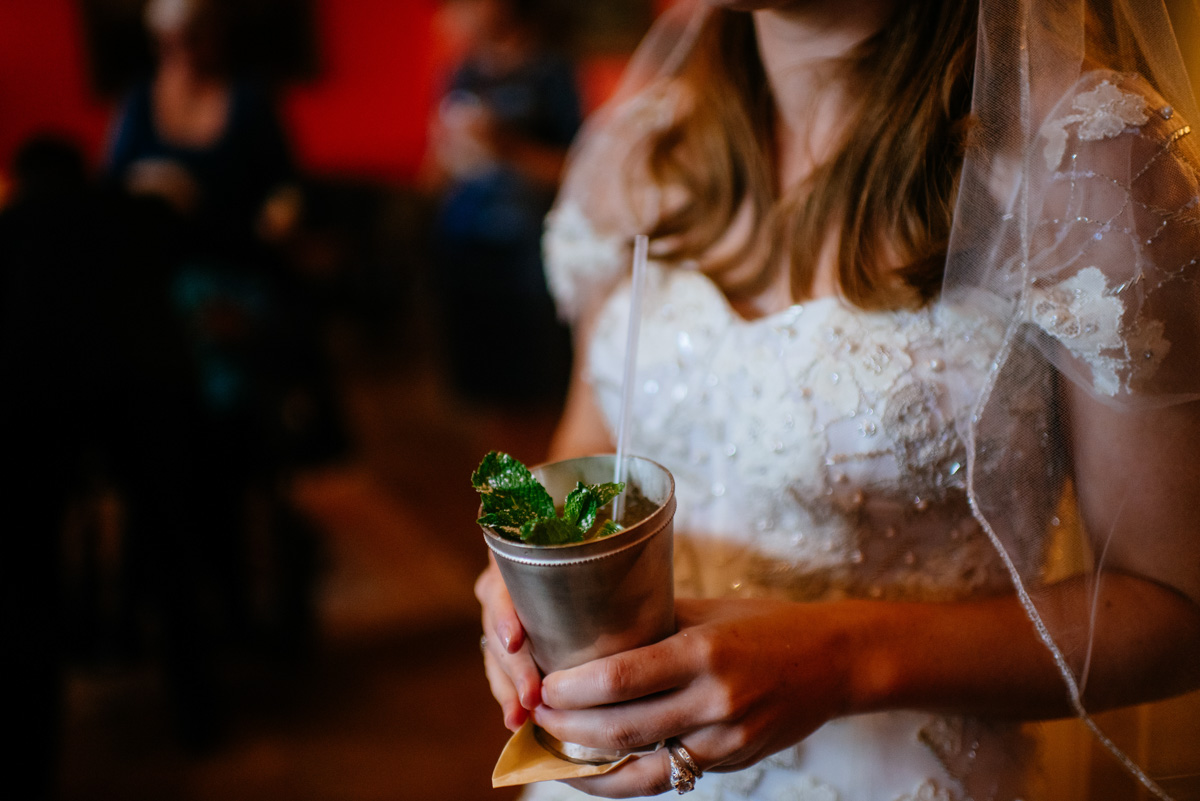 bride with classic greenbrier resort mint julep