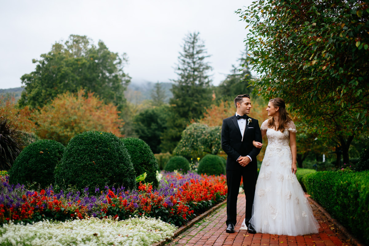 bride and groom portrait at the greenbrier