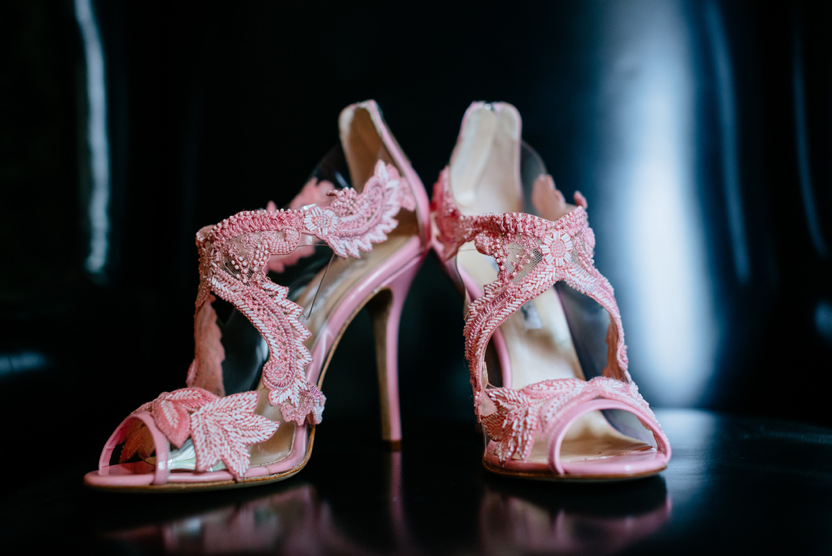 oscar de la renta pink ambria beaded sandal bridal shoes