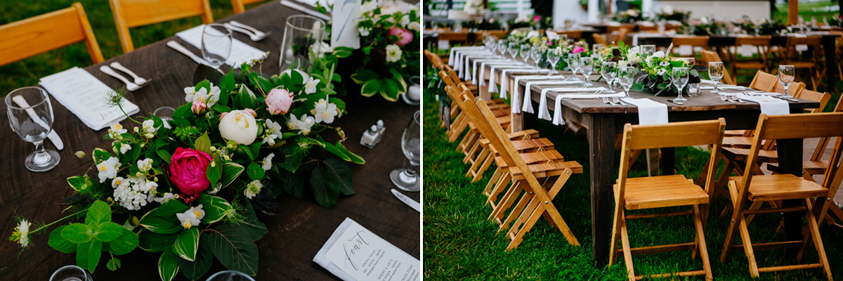 pharsalia virginia wedding tables flowers reception