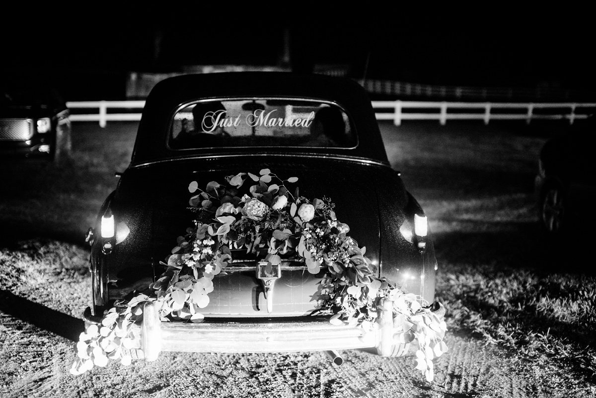 pharsalia virginia wedding just married antique car
