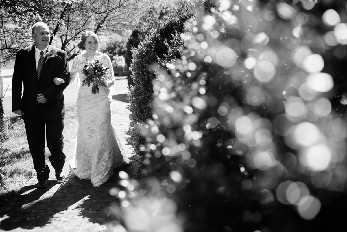 bride and father wedding candid craik patton house