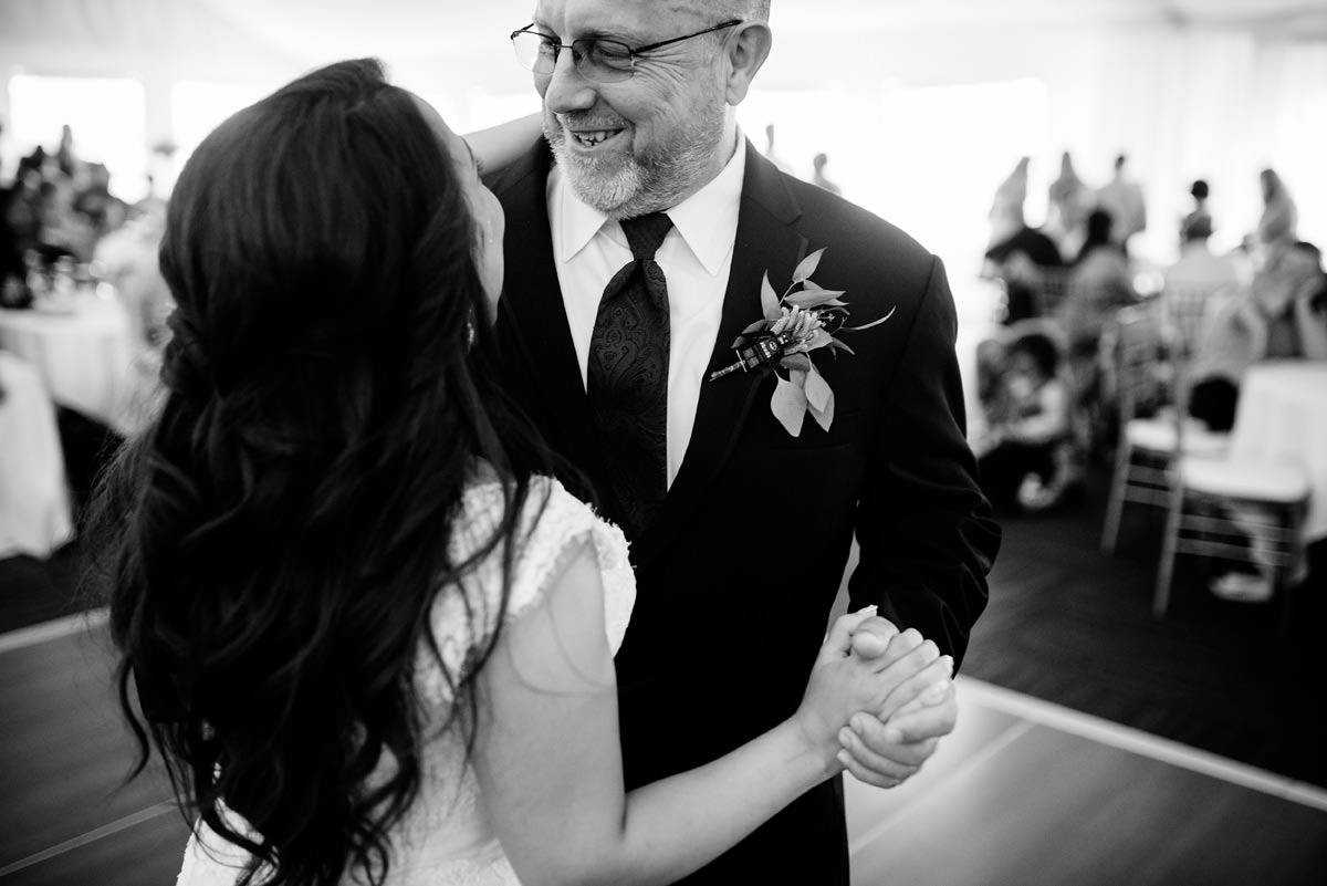 father daughter dance at marriott pavilion wedding reception wv