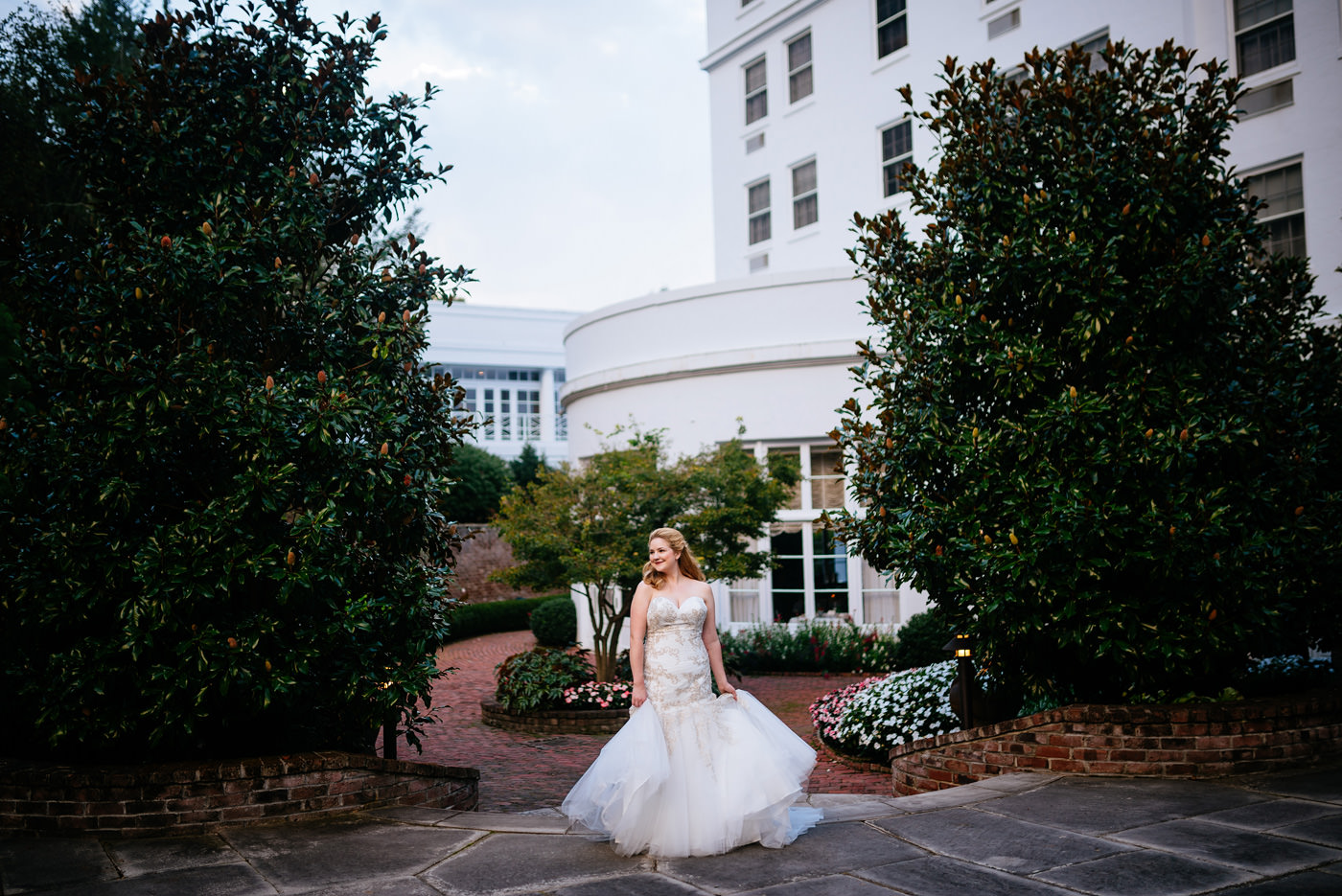 happy bride at the greenbrier