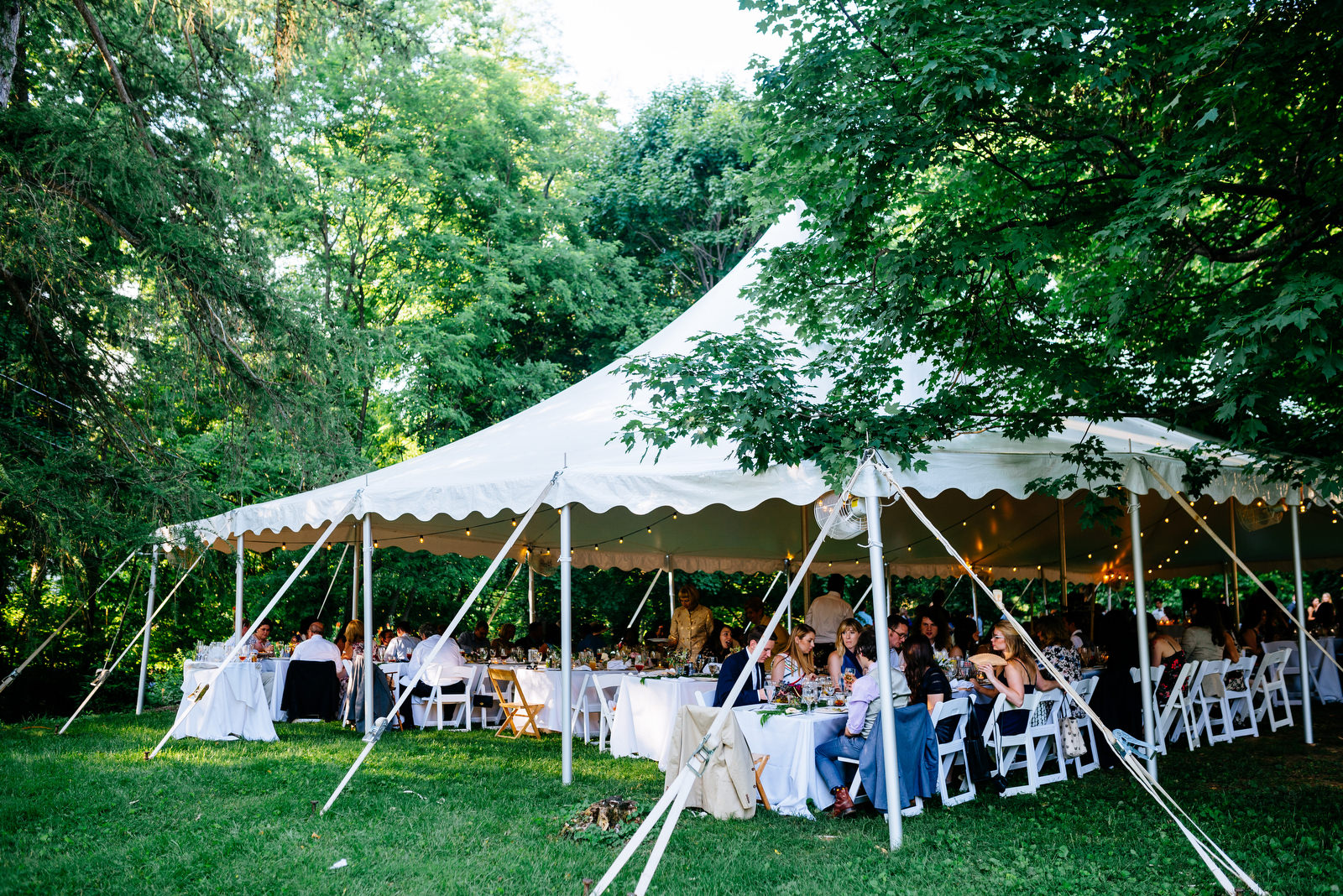 guests eating dinner holly hill inn wedding lexington ky