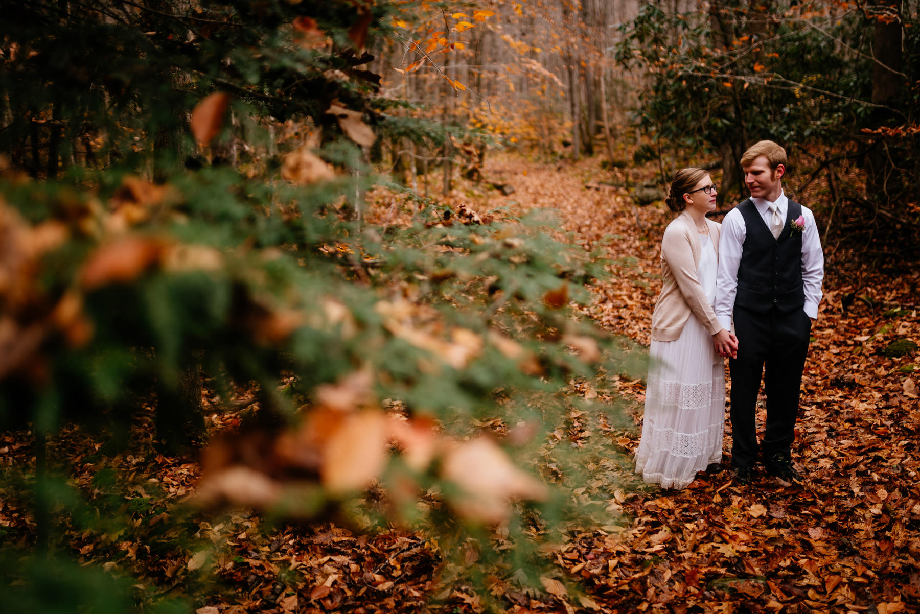 bride groom portraits just married glade springs west virginia in fall