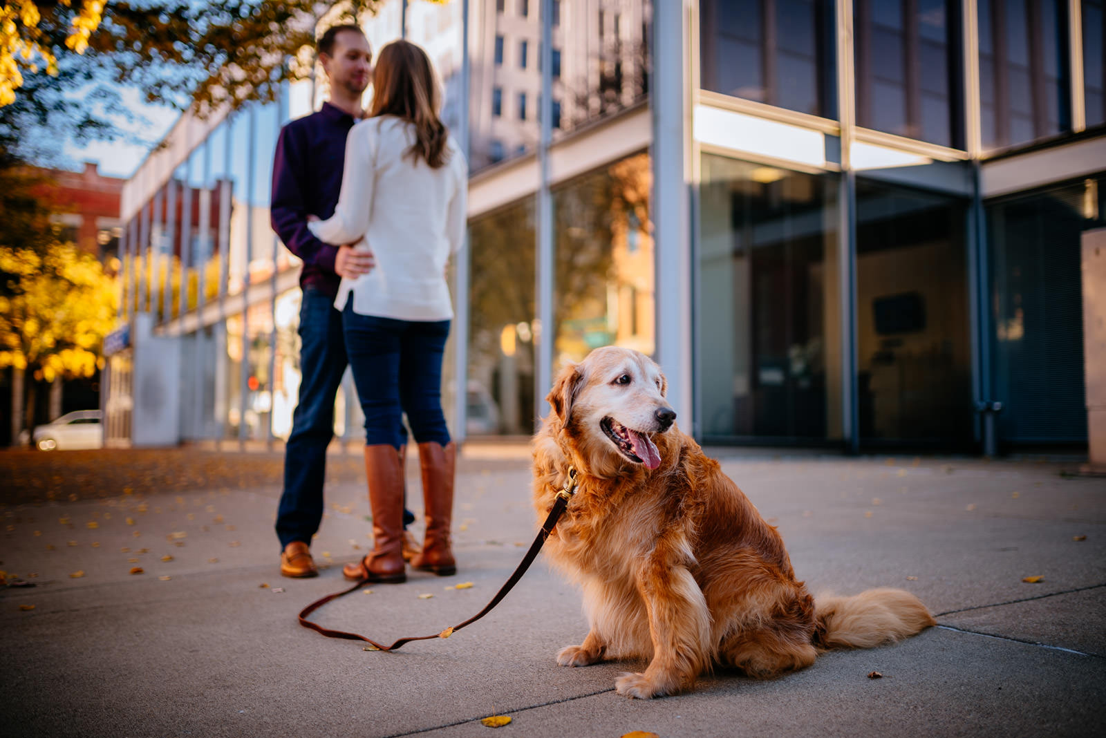 fall charleston wv engagement session with dog