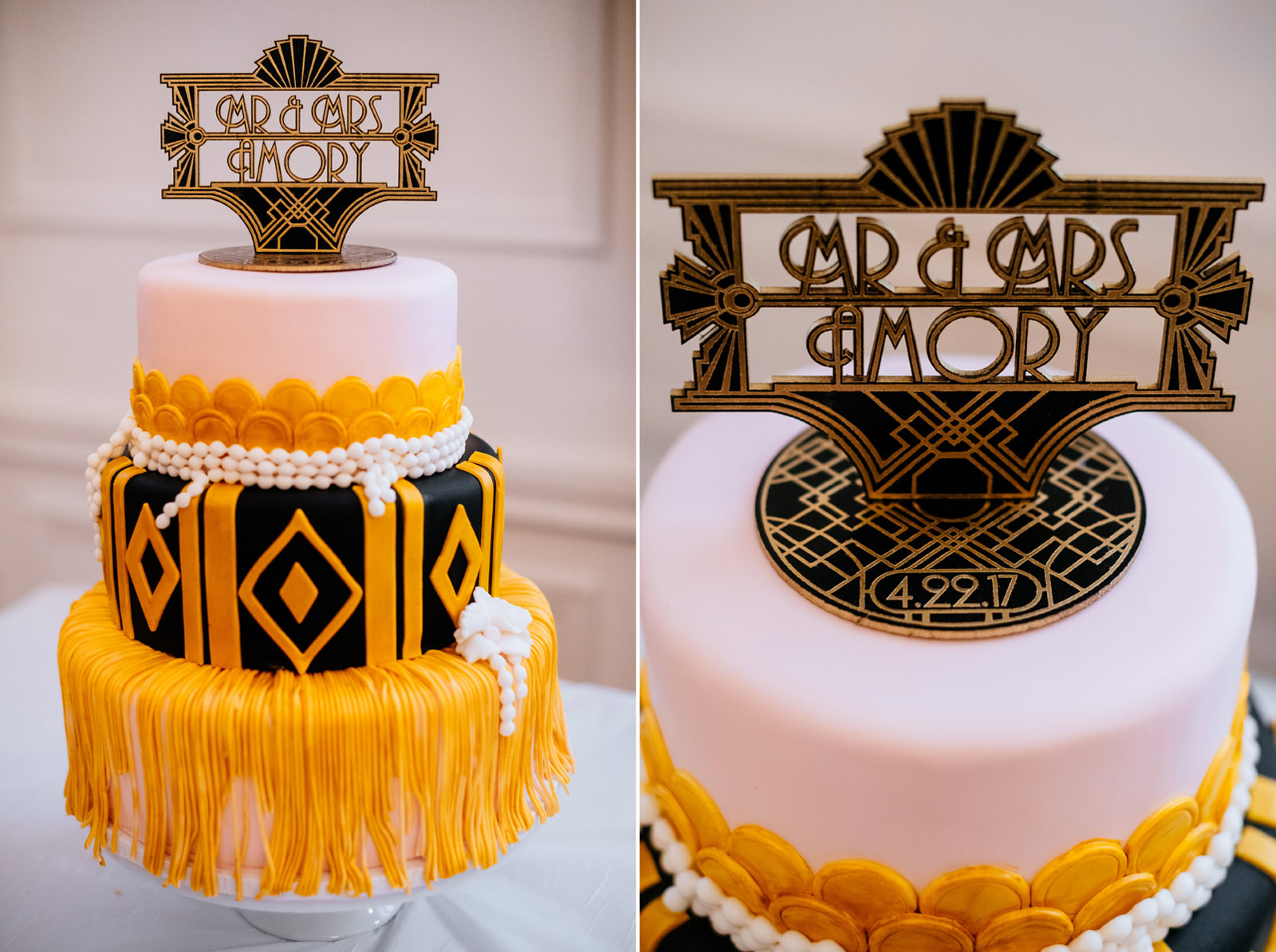 wedding details great gatsby inspired cake topper